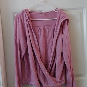 Yoga Wrap Hoodie Calia Pink with snap closures